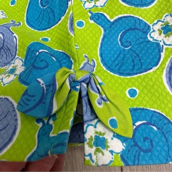 Lilly Pulitzer VINTAGE Snail Print Capri Pants Blue/Green Size 4 - Picture 3 of 7